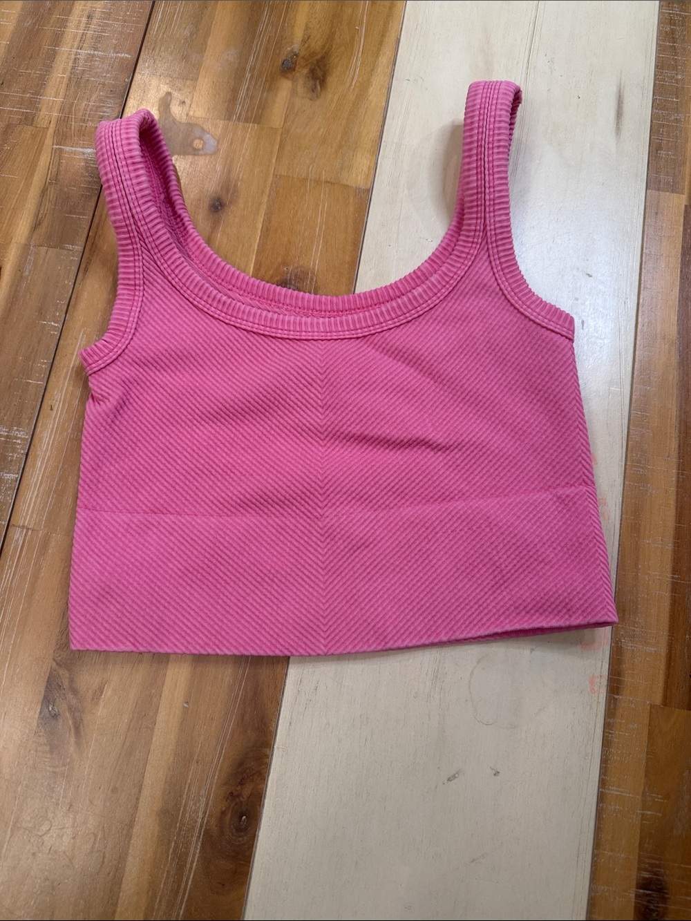 Nikibiki Hot Pink Ribbed Crop Tank